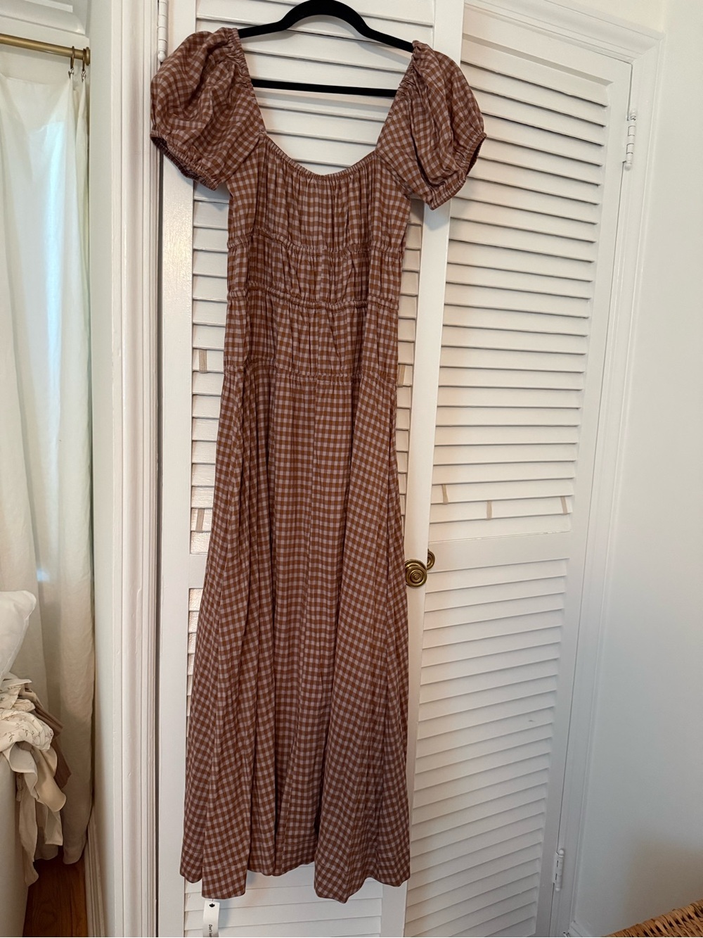 Reformation Rhett Gingham Midi Dress NWT Size 6 - Picture 7 of 7